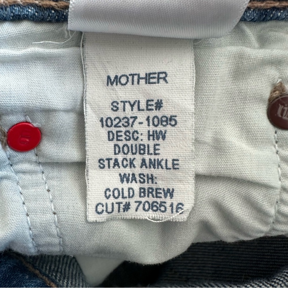 Snacks MOTHER Jeans Double Stack Ankle Cold Brew Tapered High Rise Size 25 - Picture 10 of 16